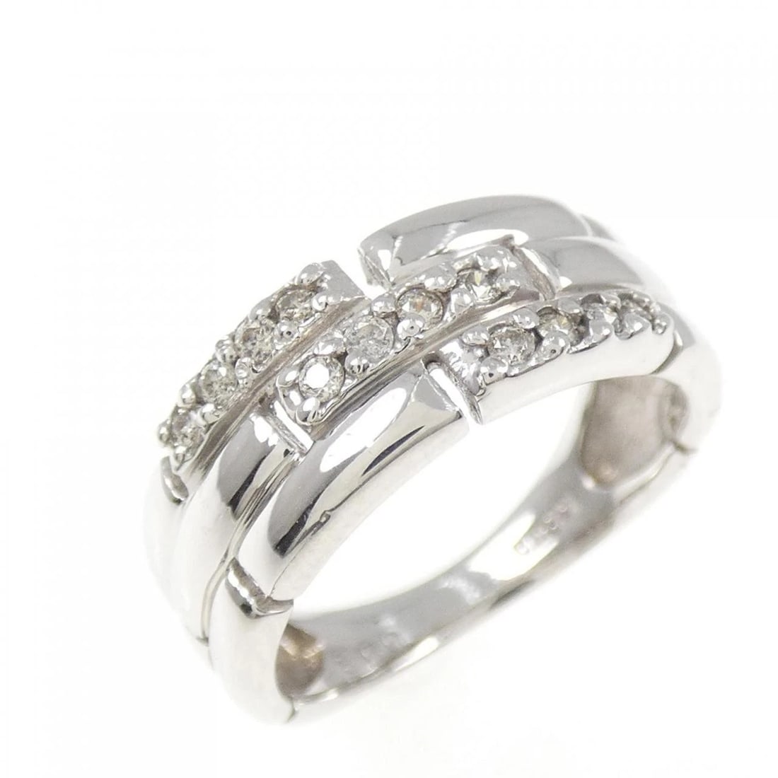 K18WG DIAMOND PINKY RING: K18WG Diamond Pinky Ring Brand: Unbranded Type/Style: Diamond Ring Material: 18k White Gold, Main Stone/Creation Natural Color: White Gold Size: US 3 Accessories: None Accessories Notice: When