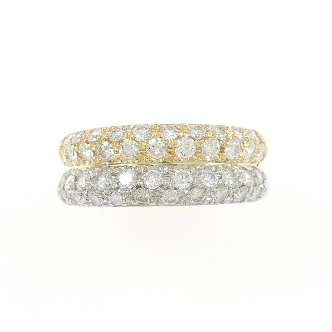 K18YG/PT900 DIAMOND RING - 2