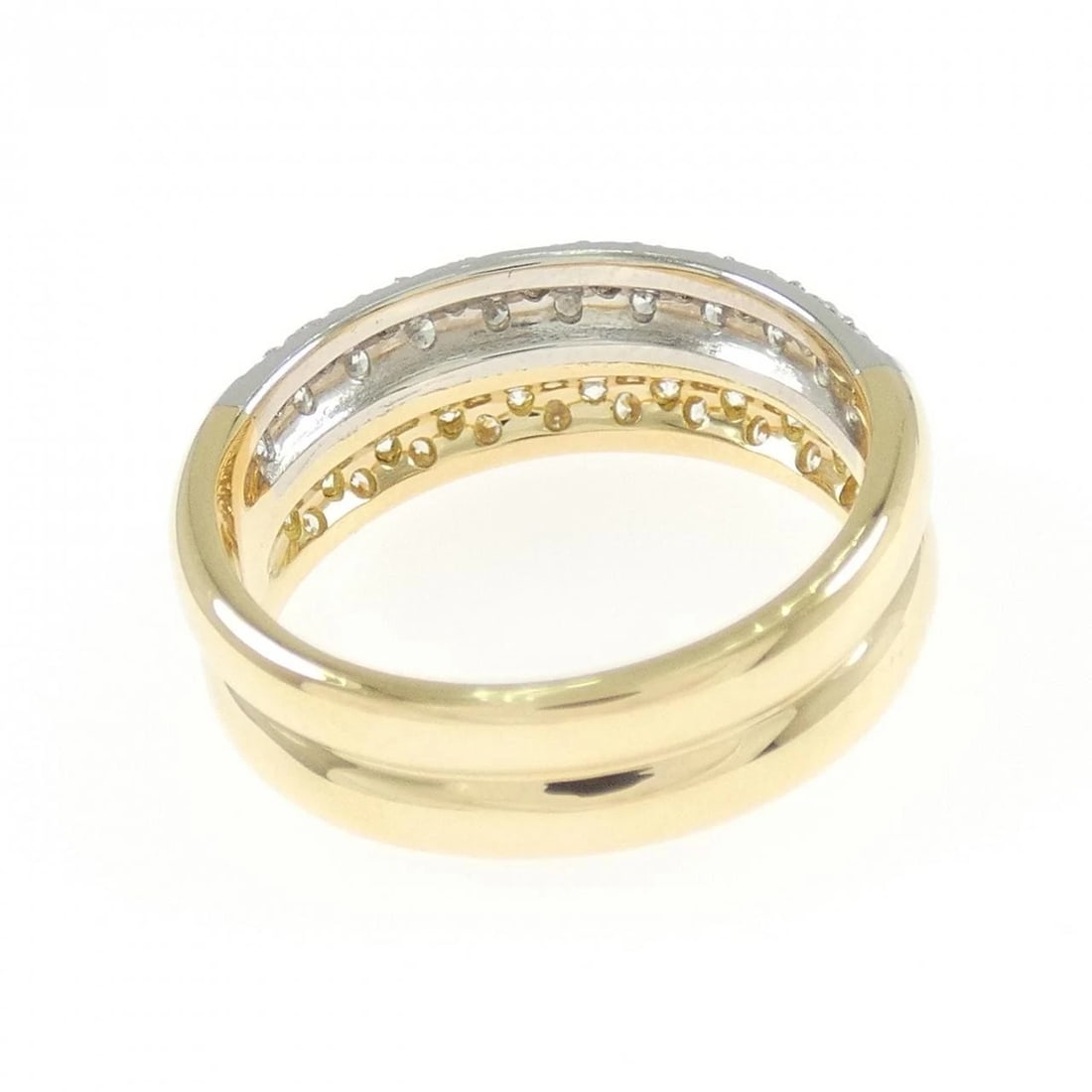 K18YG/PT900 DIAMOND RING - 3