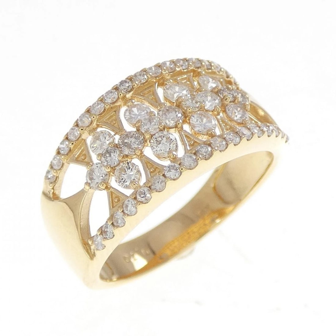 K18YG DIAMOND RING: K18YG Diamond Ring Brand: Unbranded Type/Style: Diamond Ring Material: 18K Yellow Gold, Main Stone/Creation Natural Color: Yellow Gold Size: US 6 1/2 Accessories: None Accessories Notice: When