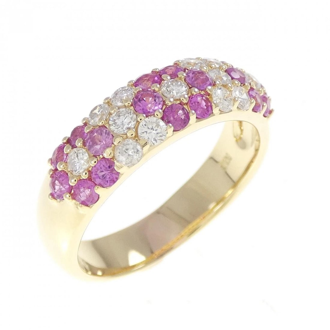 K18YG FLOWER SAPPHIRE RING: K18YG Flower Sapphire Ring Brand: Unbranded Type/Style: Sapphire Ring Material: 18K Yellow Gold, Main Stone/Creation Sapphire Secondary Stone Diamond Color: Yellow Gold Size: US 8.75 Accessories: