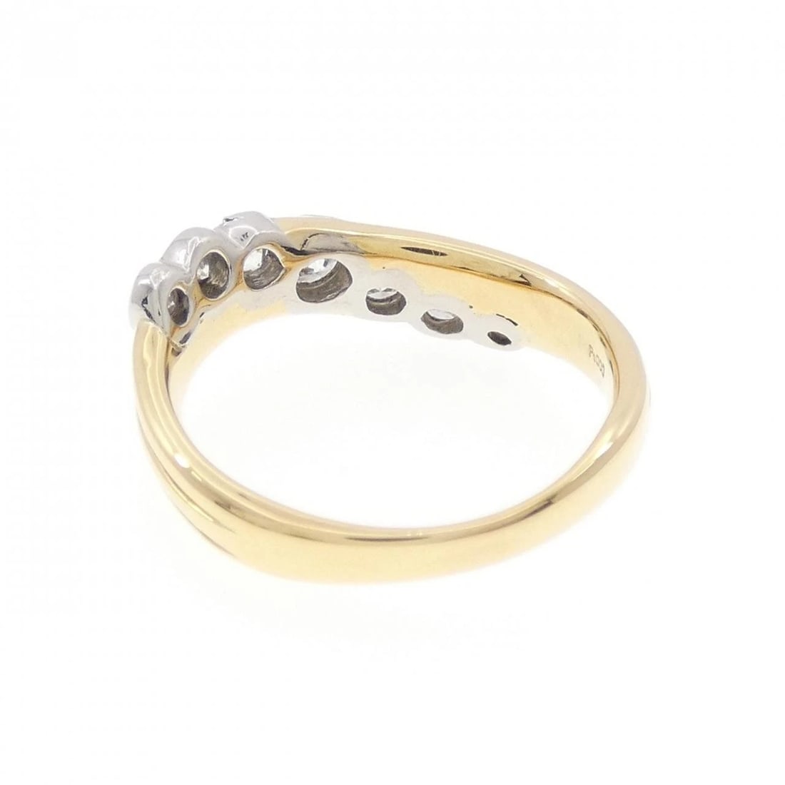 K18YG/PT900 DIAMOND RING - 3