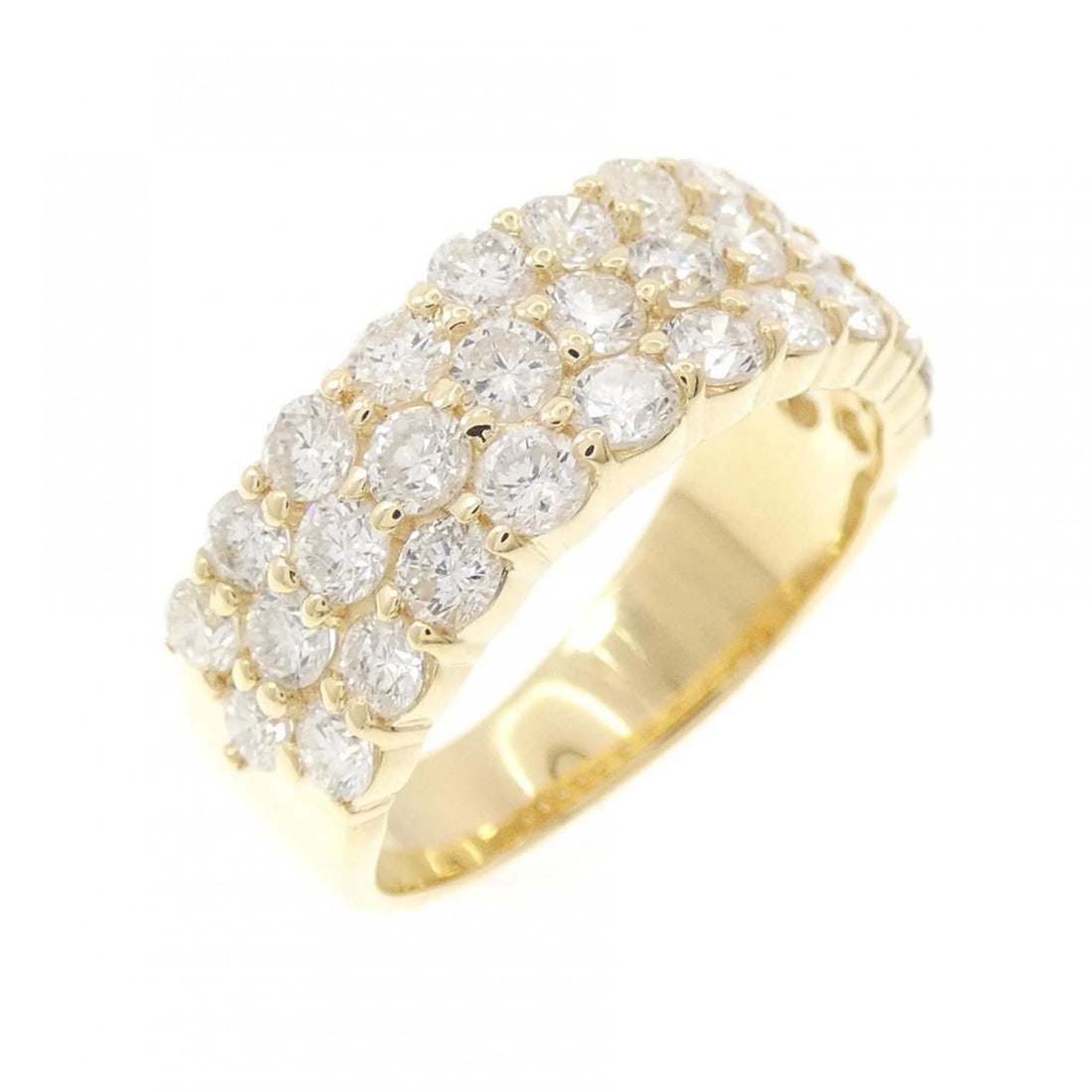 K18YG PAVE DIAMOND RING: K18YG Pave Diamond Ring Brand: Unbranded Type/Style: Diamond Ring Material: 18K Yellow Gold, Main Stone/Creation Natural Color: Yellow Gold Size: US 6 1/2 Accessories: None Accessories Notice: When