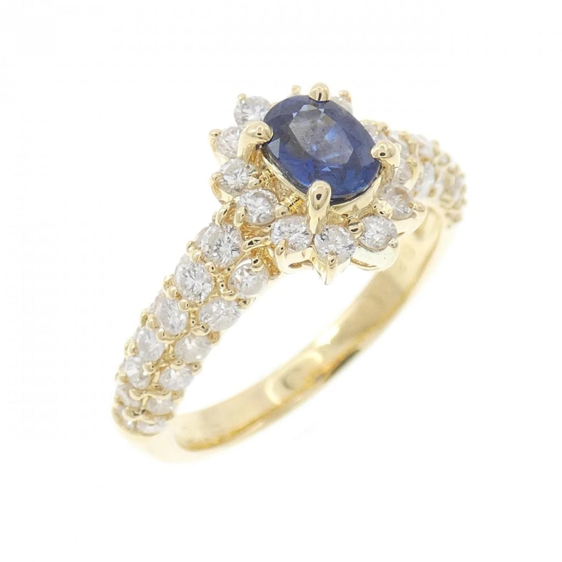 K18YG SAPPHIRE RING: K18YG Sapphire Ring Brand: Unbranded Type/Style: Sapphire Ring Material: 18K Yellow Gold, Main Stone/Creation Sapphire Secondary Stone Diamond Color: Yellow Gold Size: US 5 1/2 Accessories: None