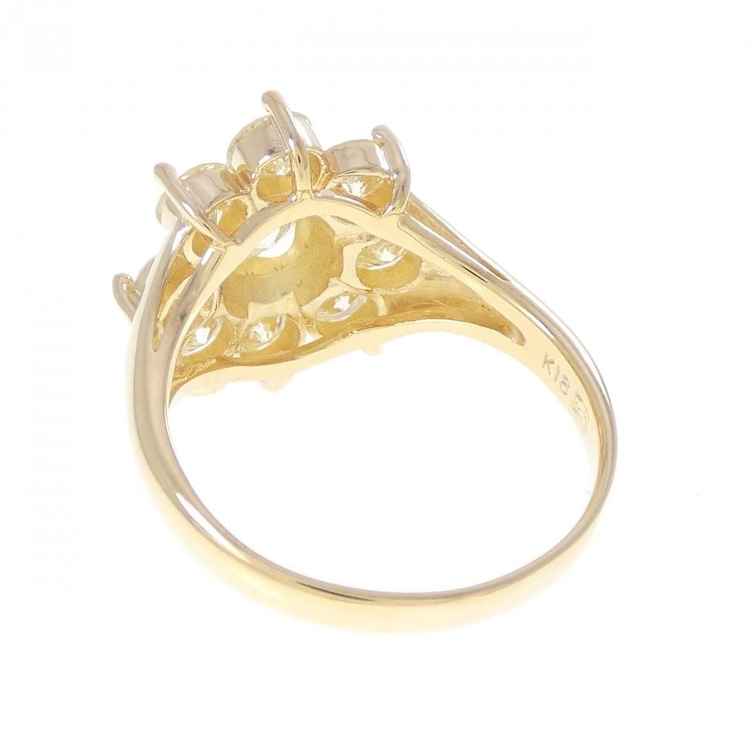 K18YG FLOWER DIAMOND RING - 3