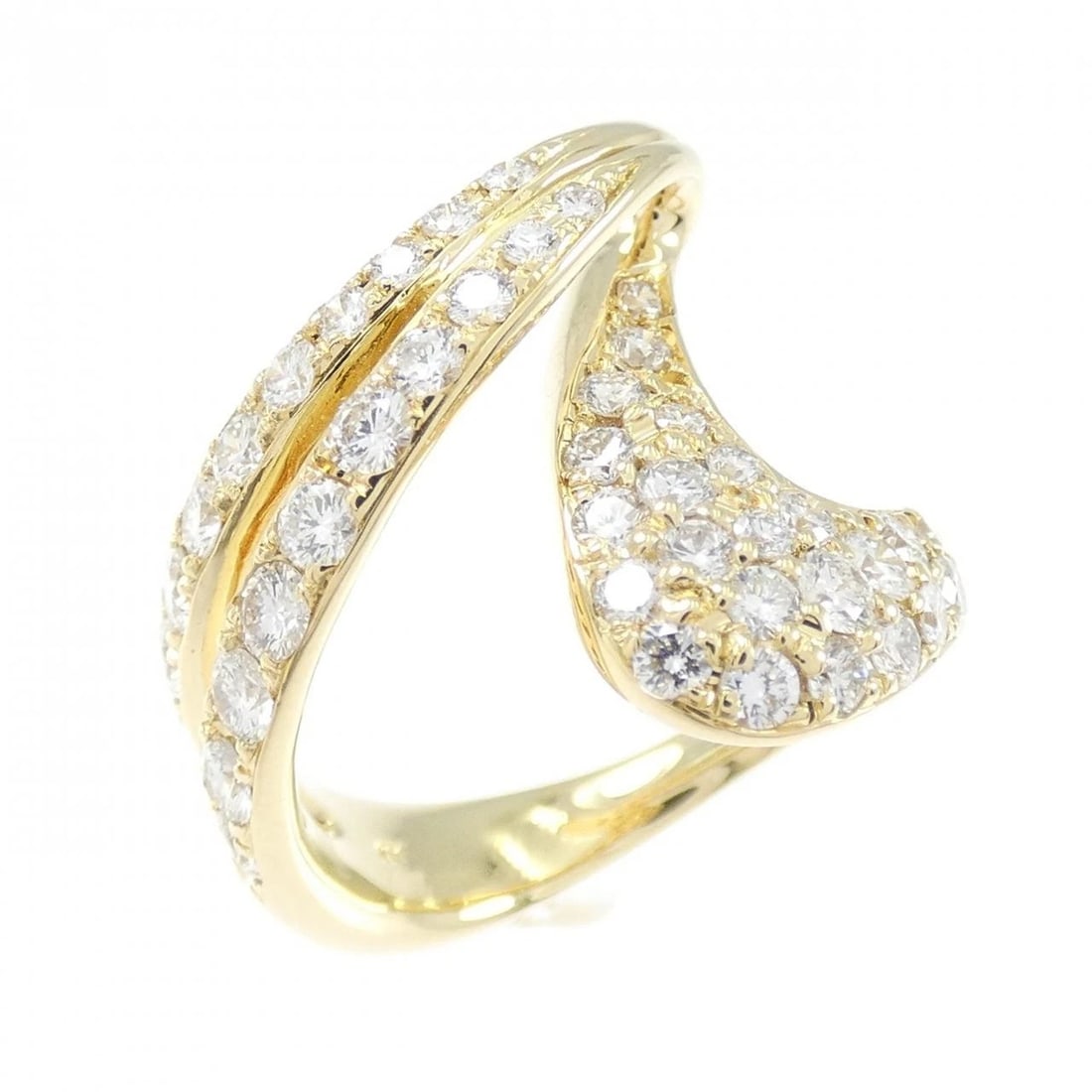 K18YG DIAMOND RING: K18YG Diamond Ring Brand: Unbranded Type/Style: Diamond Ring Material: 18K Yellow Gold, Main Stone/Creation natural Color: Yellow Gold Size: US 3 3/4 Accessories: None Accessories Notice: