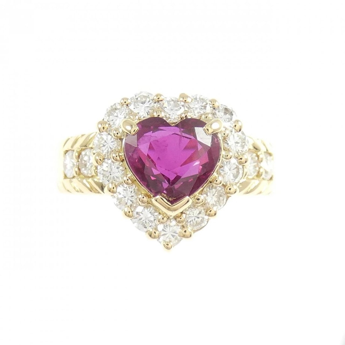 K18YG HEART RUBY RING - 2