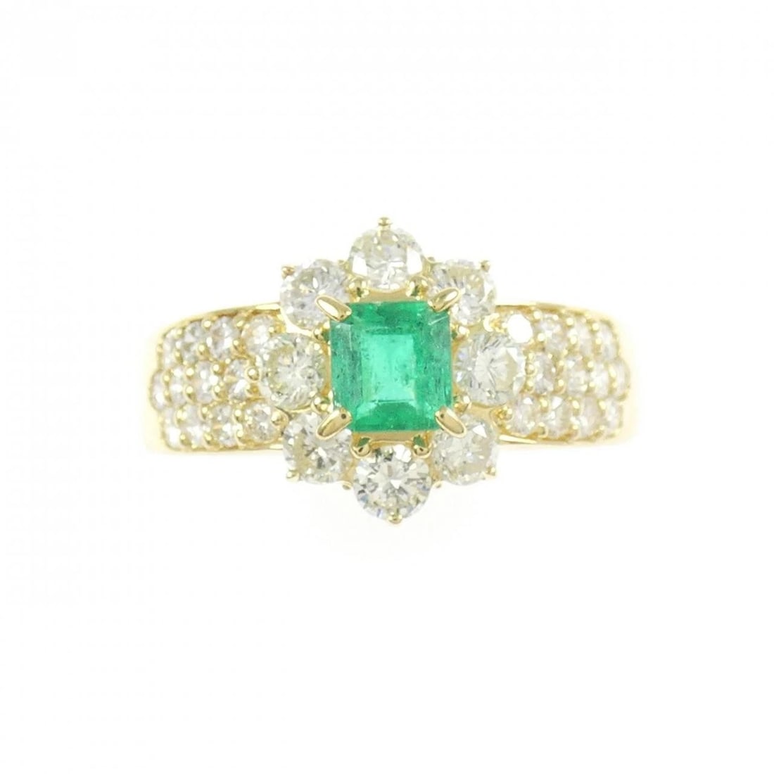 18K YELLOW GOLD EMERALD RING - 2