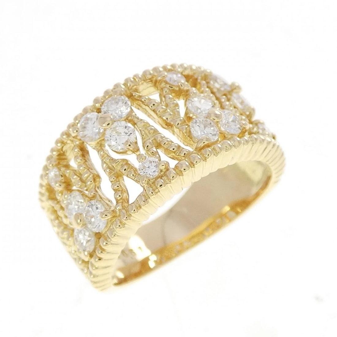 K18YG DIAMOND RING: K18YG Diamond Ring Brand: Unbranded Type/Style: Diamond Ring Material: 18K Yellow Gold, Main Stone/Creation natural Color: Yellow Gold Size: US 4 3/4 Accessories: None Accessories Notice: