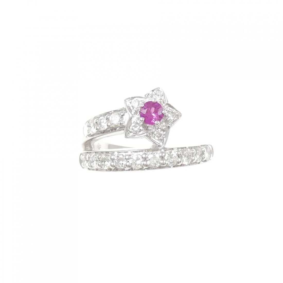 K18WG RUBY RING - 2