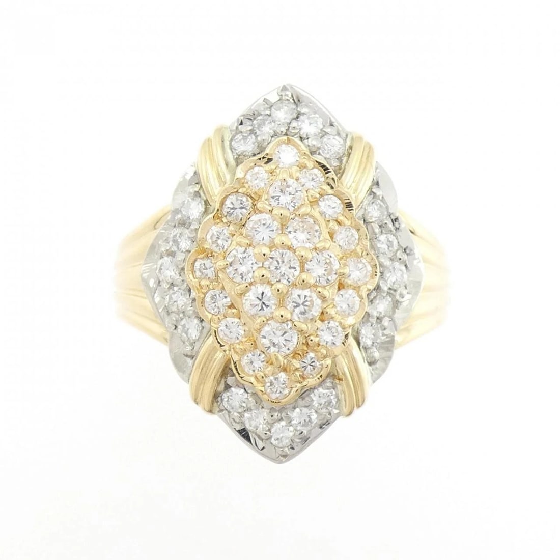 K18YG/PT DIAMOND RING - 2
