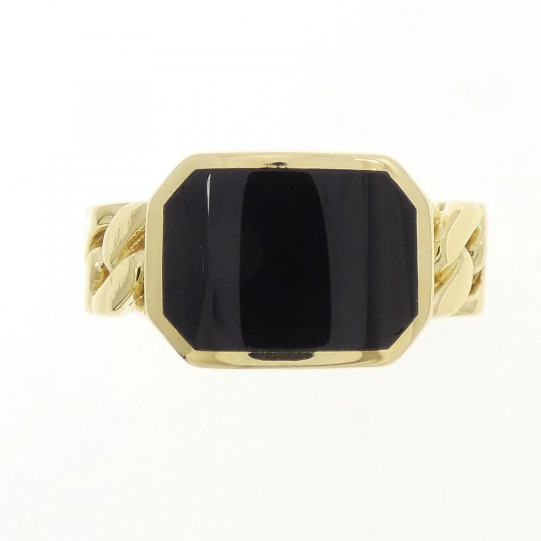 K18YG ONYX RING - 2