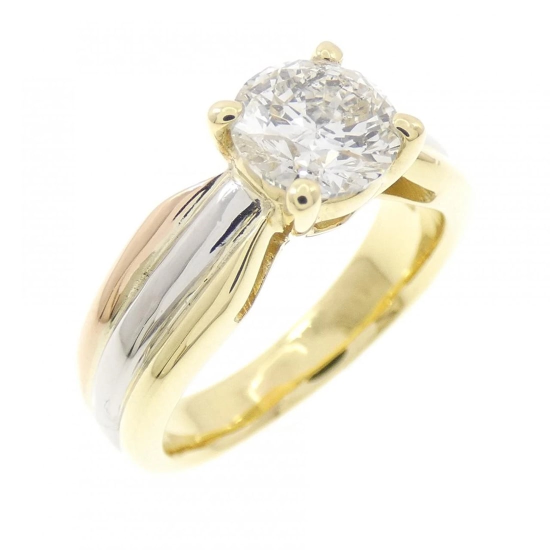 K18YG/PT900/K18PG DIAMOND RING: K18YG/PT900/K18PG Diamond Ring Brand: Unbranded Type/Style: Diamond Ring Material: 18K Yellow Gold/Platinum900/18k Pink Gold, Color: Pink Gold18K Yellow Gold Platinum" Size: US 4 3/4 Accessories: