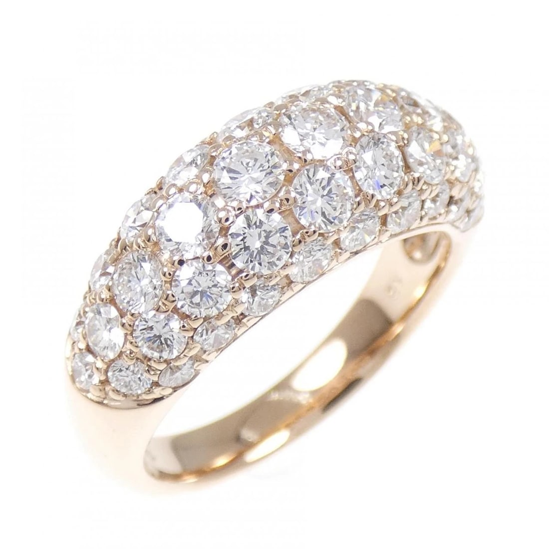 K18PG PAVE DIAMOND RING: K18PG Pave Diamond Ring Brand: Unbranded Type/Style: Diamond Ring Material: 18k Pink Gold, Color: Pink Gold Size: US 6 Accessories: None Accessories Notice: When purchasing pre-owned goods