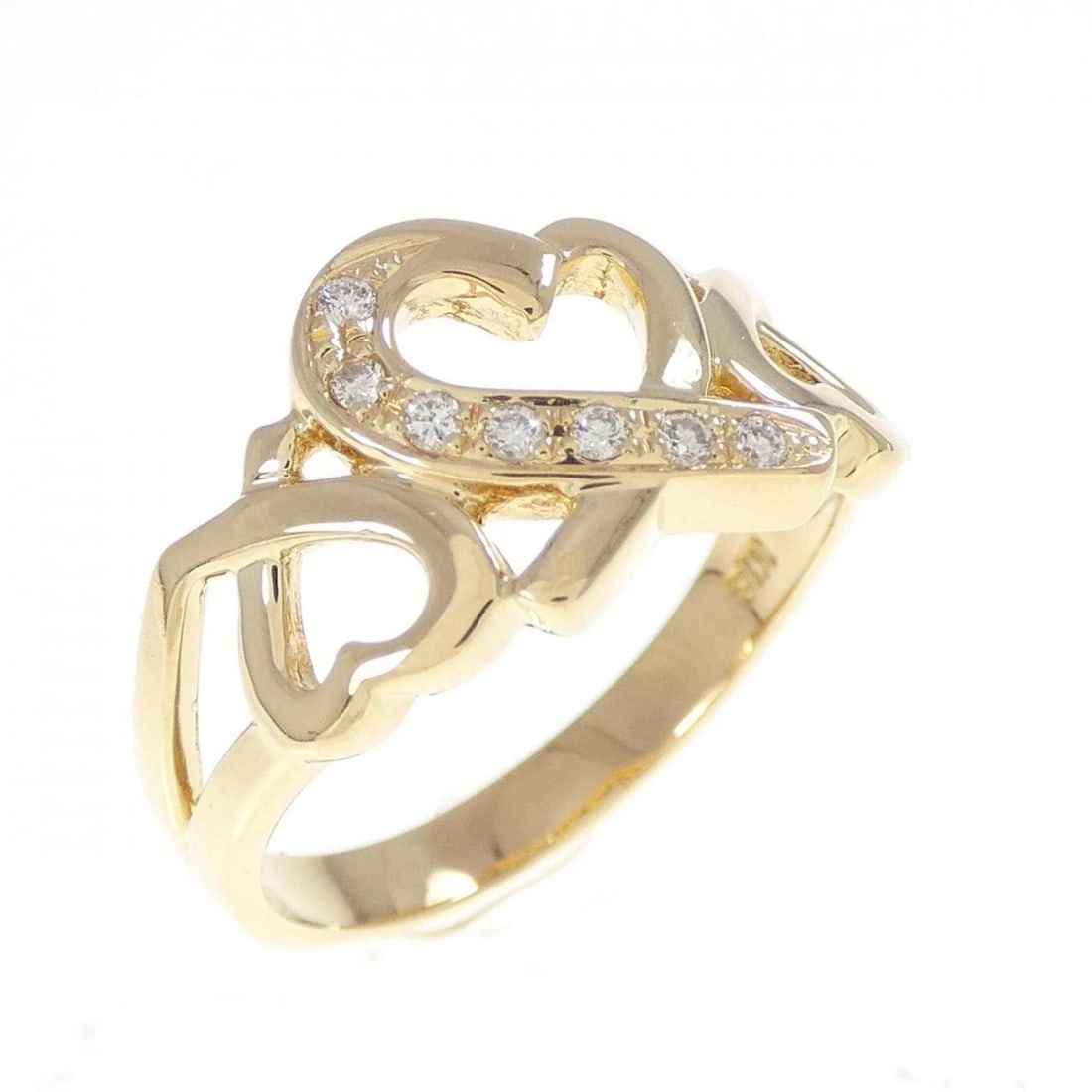 K18YG HEART DIAMOND RING: K18YG Heart Diamond Ring Brand: Unbranded Type/Style: Diamond Ring Material: 18K Yellow Gold, Color: Yellow Gold Size: US 5 3/4 Accessories: None Accessories Notice: When purchasing pre-owned goods,