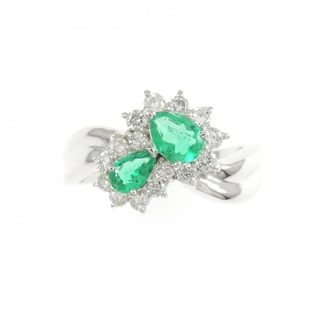 K18WG EMERALD RING - 2