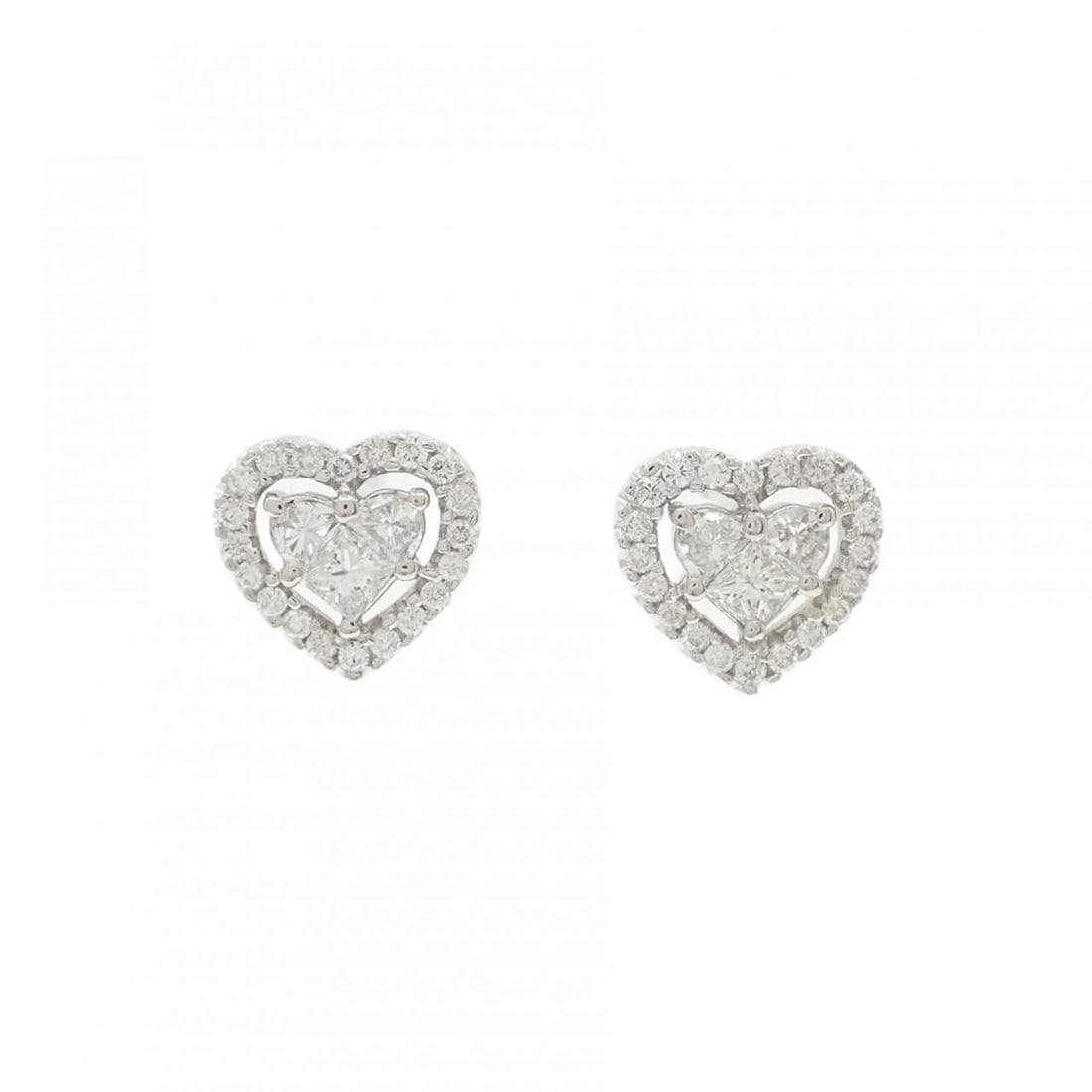 K18WG HEART DIAMOND PIERCE: K18WG Heart Diamond Pierce Brand: Unbranded Type/Style: Diamond Pierce/Earring Material: 18k White Gold, Main Stone/Creation Natural Color: White Gold Size: Approx. height x width: 9.7mm x 10.5mm