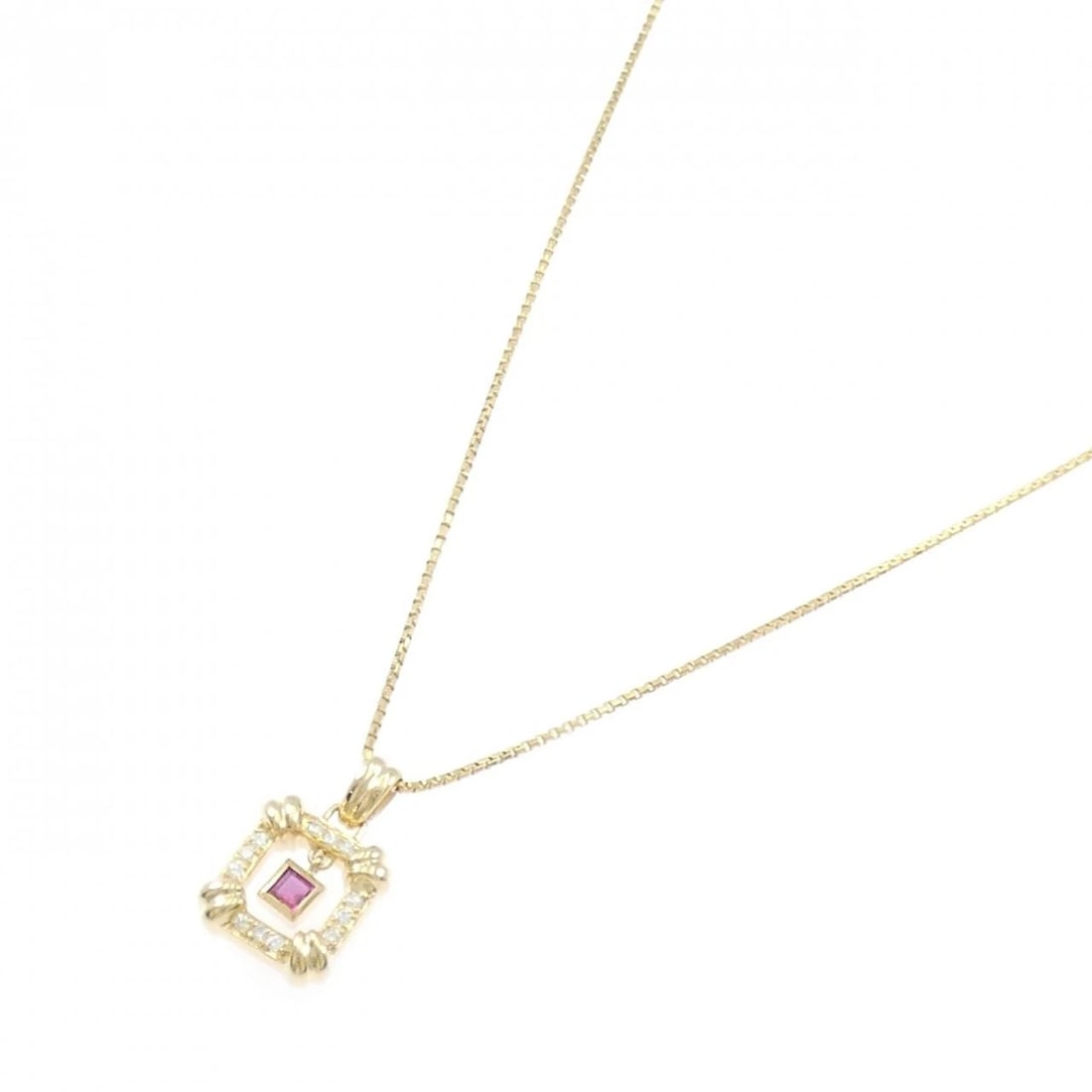 18K YELLOW GOLD RUBY NECKLACE - 2
