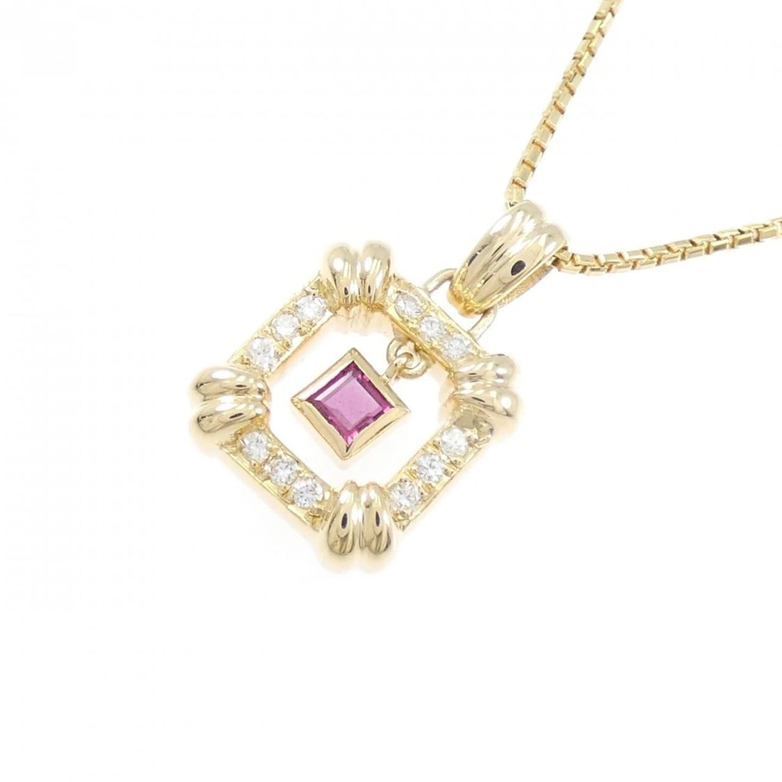 18K YELLOW GOLD RUBY NECKLACE - 3