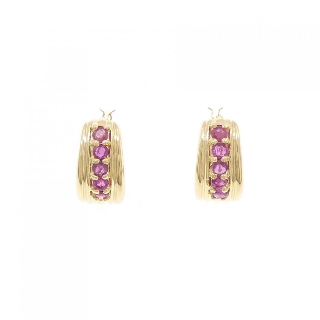 18K YELLOW GOLD RUBY PIERCE - 2