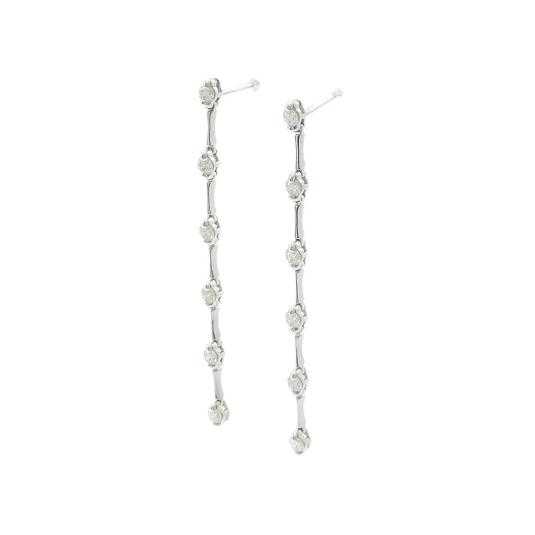 K18WG DIAMOND PIERCE: K18WG Diamond Pierce Brand: Unbranded Type/Style: Diamond Pierce/Earring Material: 18k White Gold, Color: White Gold Size: Actual Size Approx. length x width: 56.2mm x 2.7mm Accessories: None