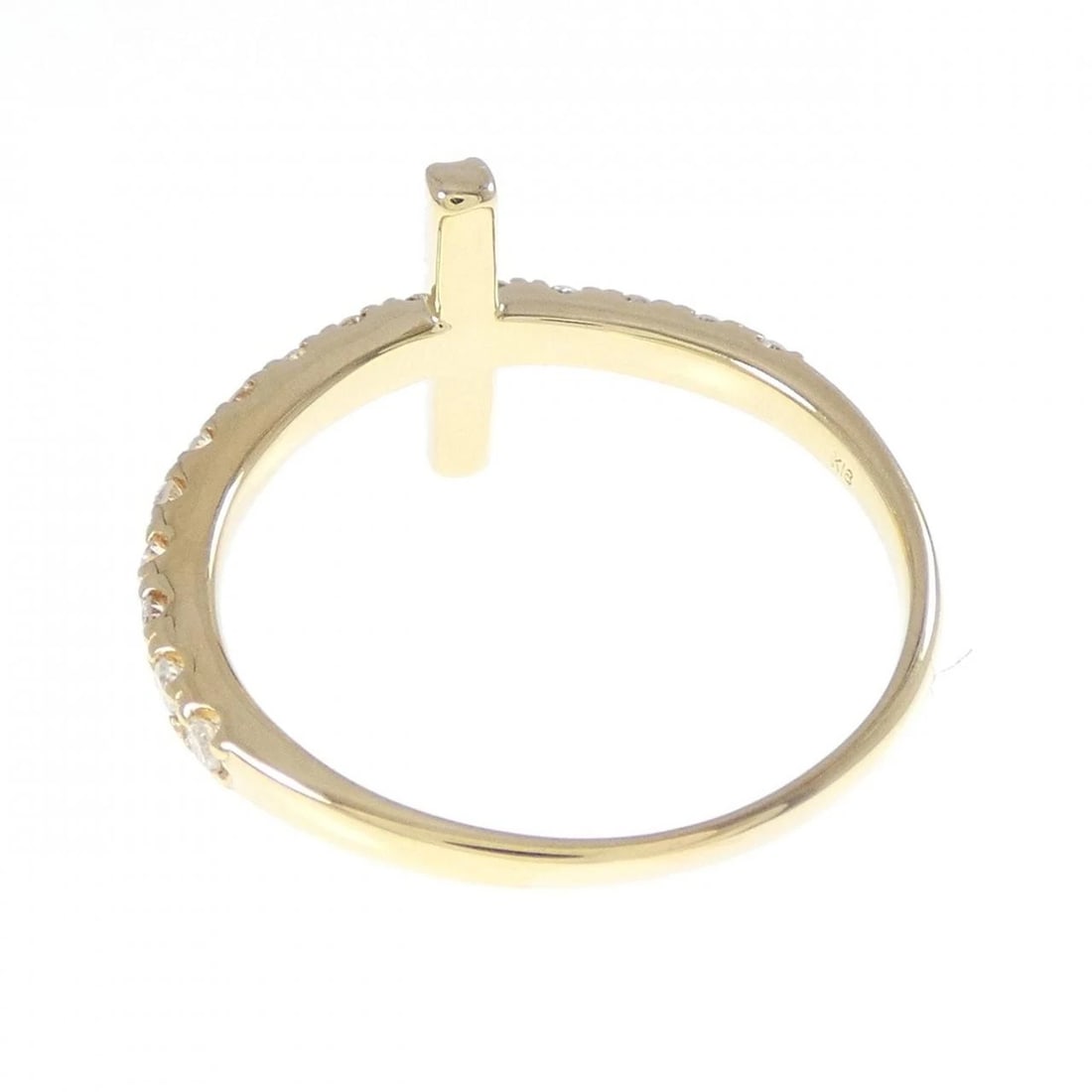K18YG CROSS DIAMOND RING - 3