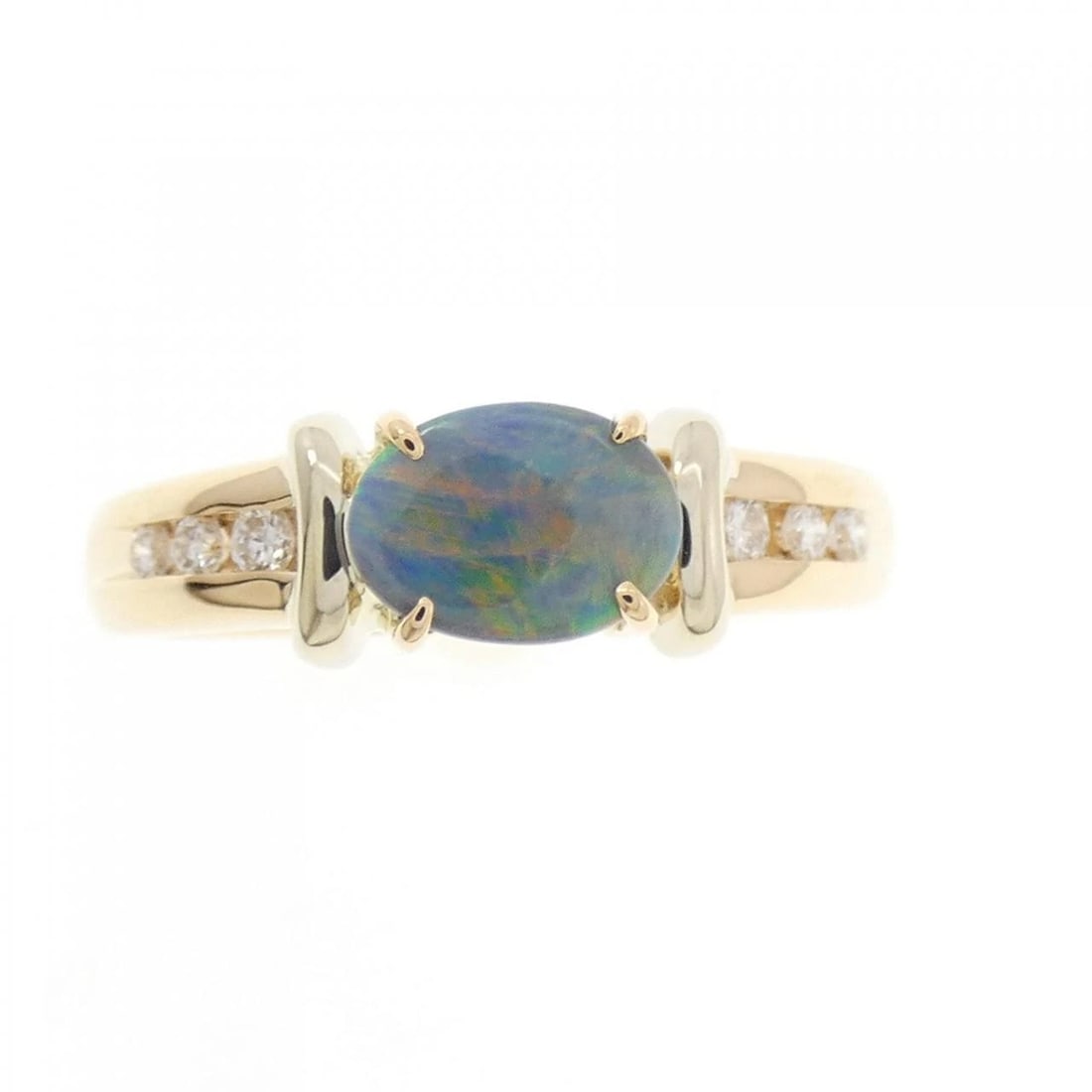 750YG BLACK OPAL RING - 2