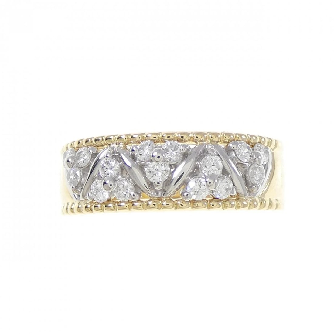 K18YG/PT900 DIAMOND RING - 2