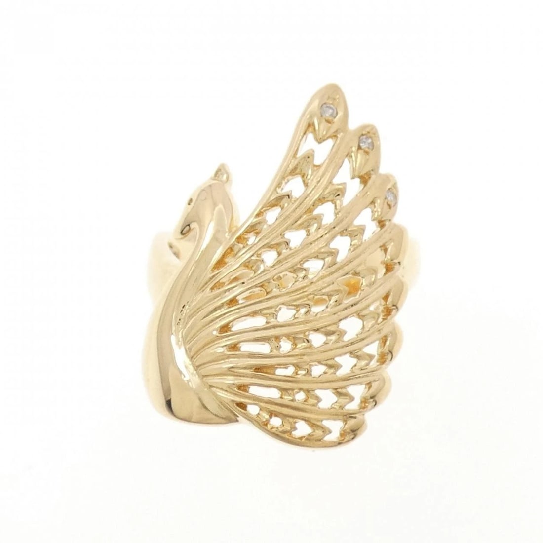 K18YG PEACOCK DIAMOND RING - 2