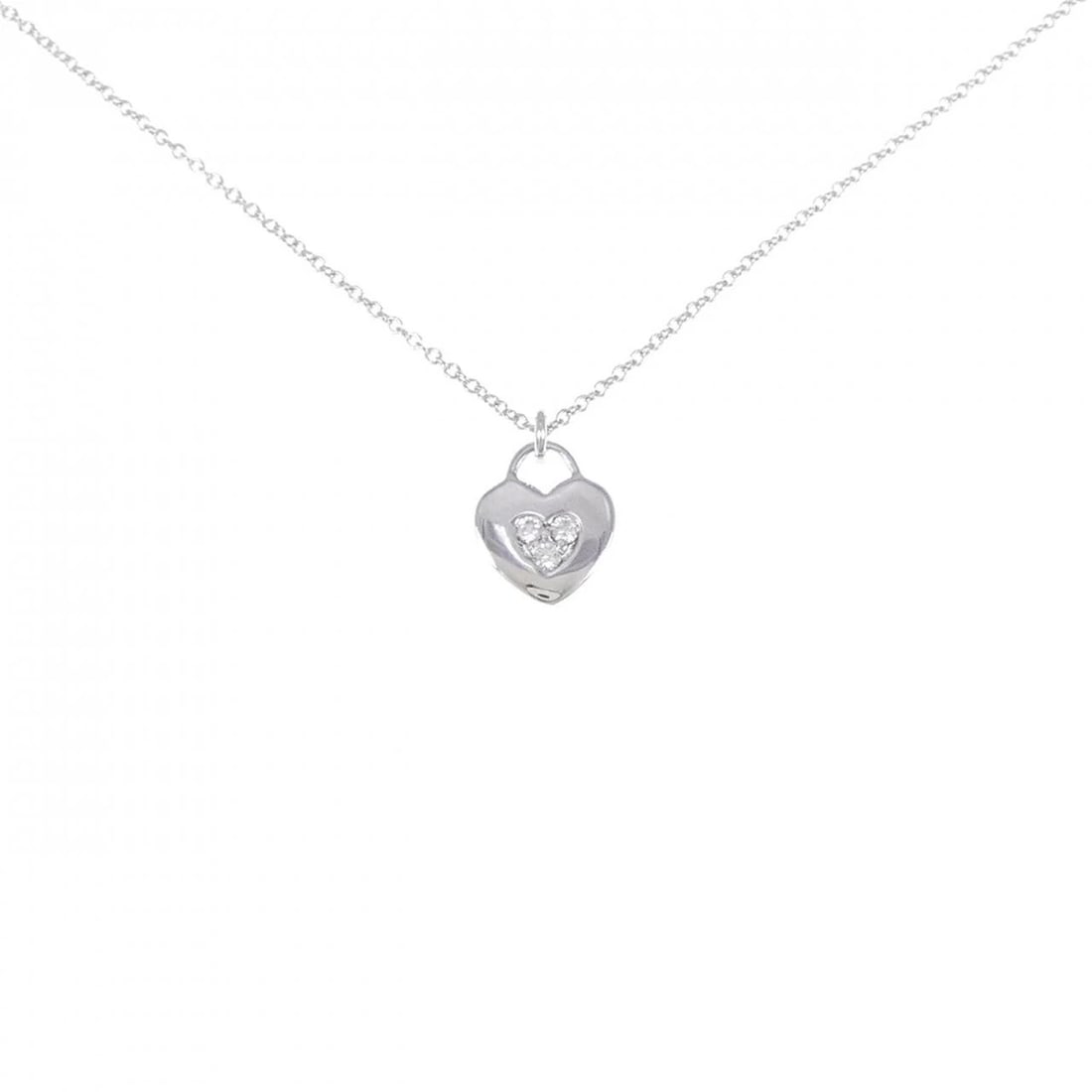 TIFFANY&CO. HEART LOCK NECKLACE: TIFFANY&Co. Heart Lock Necklace Brand: TIFFANY&Co. Type/Style: Necklace Material: 750 white gold, Main Stone/Creation Natural Color: white gold Size: 41cm Actual Size Pendant length approx. x width ap