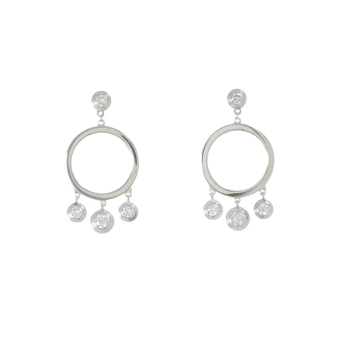 CARTIER DIAMANT LEGENDS PIERCE: Cartier Diamant Legends Pierce Brand: CARTIER Type/Style: Pierce/Earring Material: 750 white gold, Color: white gold Size: Actual Size Approx. length x width: 24.3mm x 12.6mm Accessories: None
