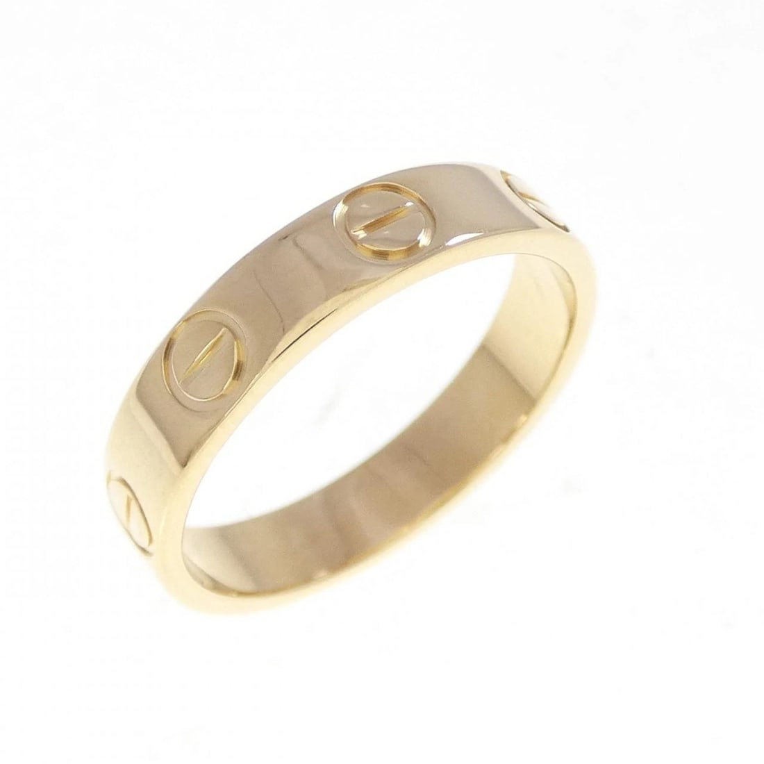 CARTIER MINI LOVE RING: Cartier Mini Love Ring Brand: CARTIER Type/Style: Ring Material: 750 yellow gold, Color: Yellow Gold Size: US 4 Accessories: None Accessories Notice: When purchasing pre-owned goods, please refer to