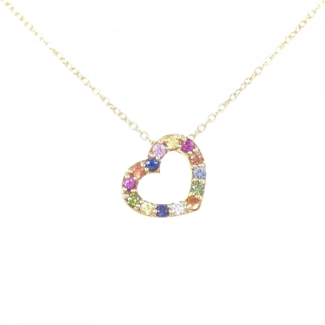 PONTE VECCHIO HEART SAPPHIRE NECKLACE: Ponte Vecchio Heart Sapphire Necklace Brand: Ponte Vecchio Type/Style: Necklace Material: K18 yellow gold, Main Stone/Creation SapphireSecondary Stone Diamond Color: Yellow Gold Size: