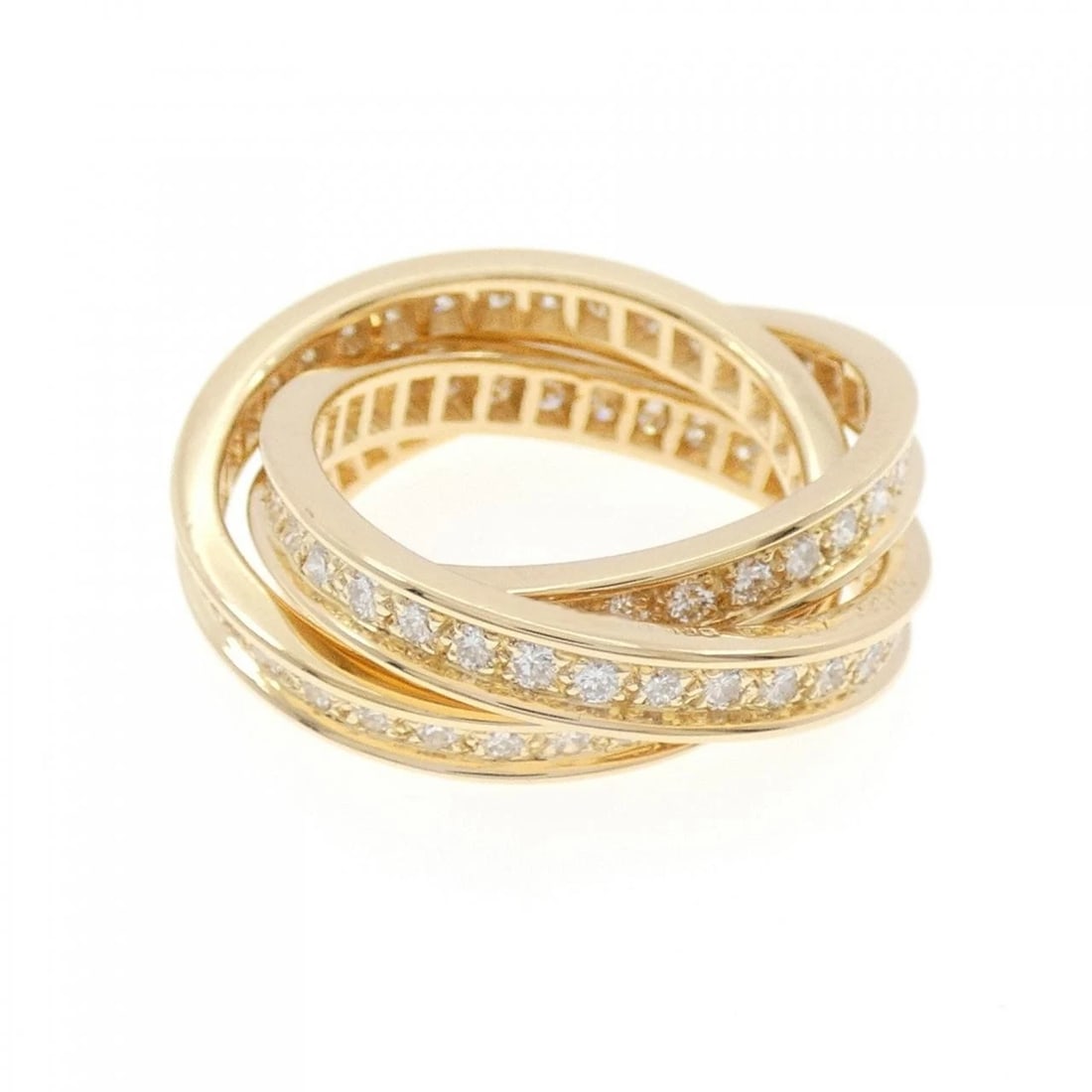 CARTIER THREE BANGLE RING: Cartier Three Bangle Ring Brand: CARTIER Type/Style: ring Material: 750 yellow gold, Main Stone/Creation Natural Color: Yellow Gold Size: US 5 1/4 Accessories: None Accessories Notice: Whe