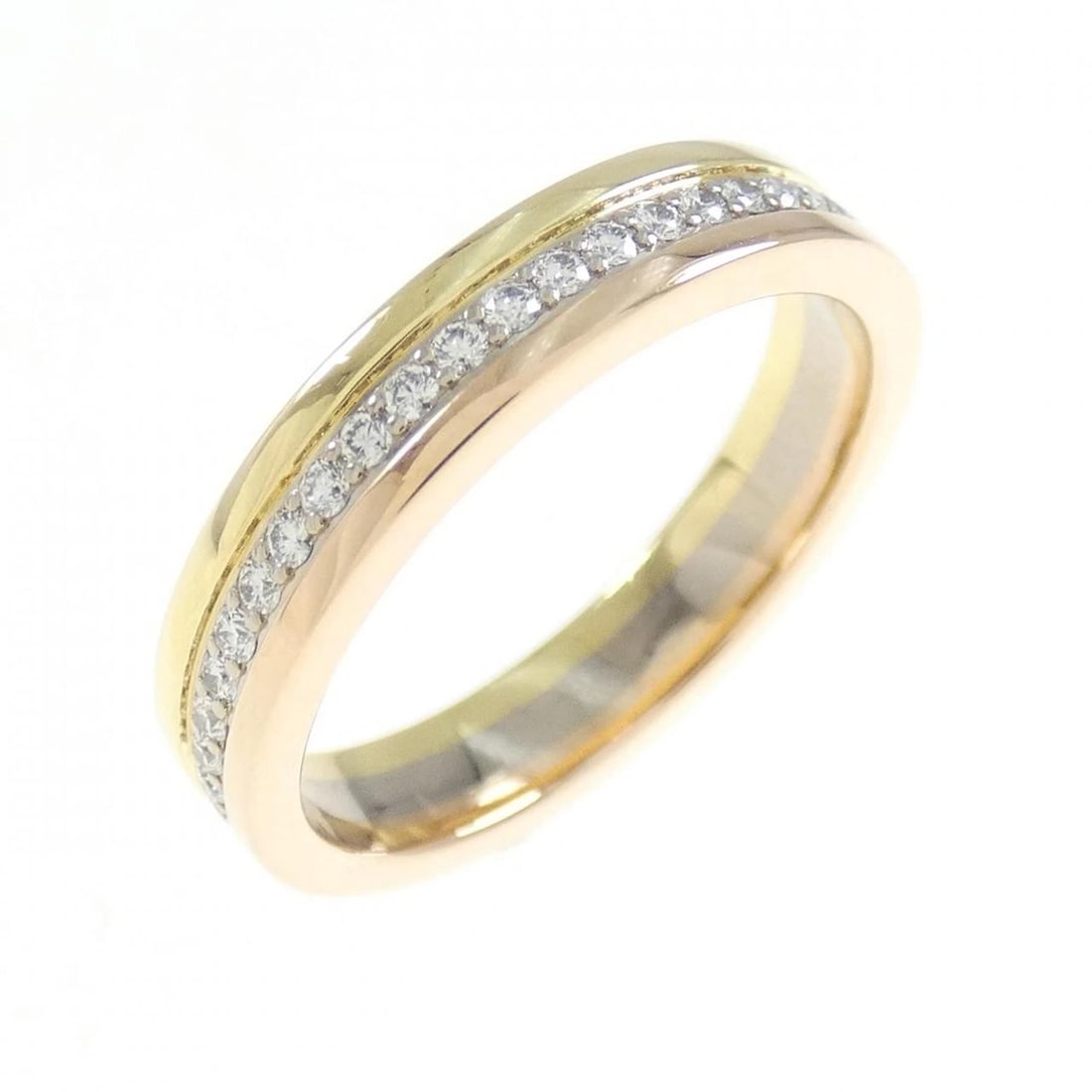 CARTIER LOUIS CARTIER RING: Cartier Louis Cartier e Ring Brand: CARTIER Type/Style: Ring Material: 750 Yellow Gold/750 White Gold/750 Pink Gold, Main Stone/Creation Natural Color: ,WG,YG PG Size: US 4 Accessories: None