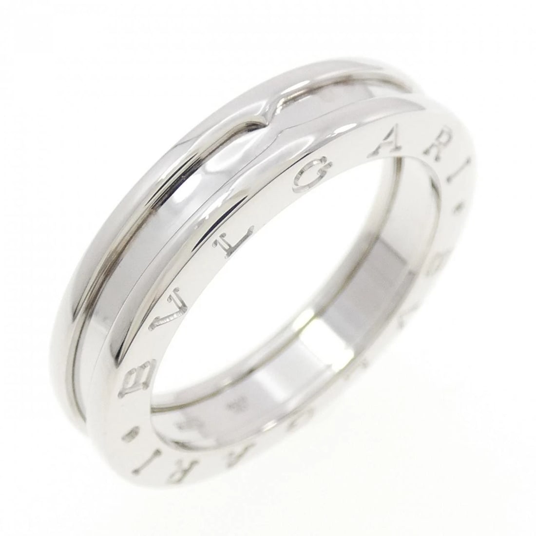 BVLGARI B.ZERO1 1-BAND RING: Bvlgari B.zero1 1-band ring Brand: BVLGARI Type/Style: Ring Material: 750 white gold, Color: White Gold Size: US 8 1/2 Accessories: None Accessories Notice: When purchasing pre-owned goods, please
