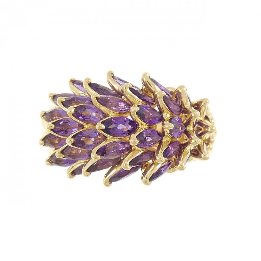 TASAKI AMETHYST RING: Tasaki Amethyst Ring Brand: TASAKI Type/Style: Ring Material: 750 yellow gold, Color: yellow gold Size: US 6 1/2 Accessories: None Accessories Notice: When purchasing pre-owned goods, please refer to