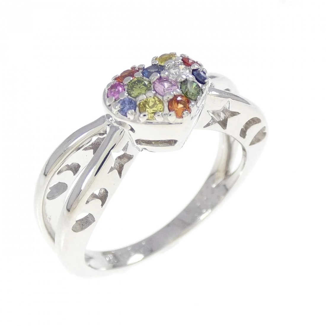 PONTE VECCHIO HEART RING: Ponte Vecchio Heart Ring Brand: Ponte Vecchio Type/Style: Ring Material: K18 white gold, Color: White Gold Size: US 4 1/2 Accessories: None Accessories Notice: When purchasing pre-owned goods, please