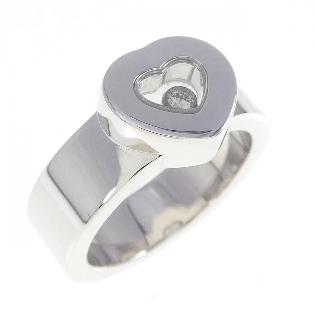 CHOPARD HEART DIAMOND RING: Chopard Heart Diamond Ring Brand: Chopard Type/Style: Ring Material: 750 white gold, Main Stone/Creation Natural Color: white gold Size: US 6 1/4 Accessories: None Accessories Notice: When purchasing