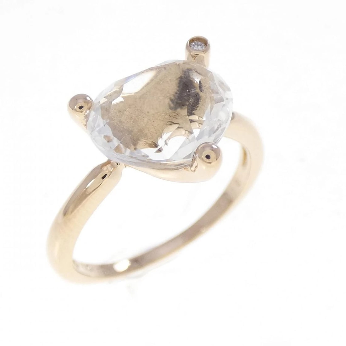 PONTE VECCHIO HEART RING: Ponte Vecchio Heart Ring Brand: Ponte Vecchio Type/Style: Ring Material: K18 Pink Gold, Main Stone/Creation Rock CrystalSecondary Stone Natural Color: pink Gold Size: US 5 Accessories: None