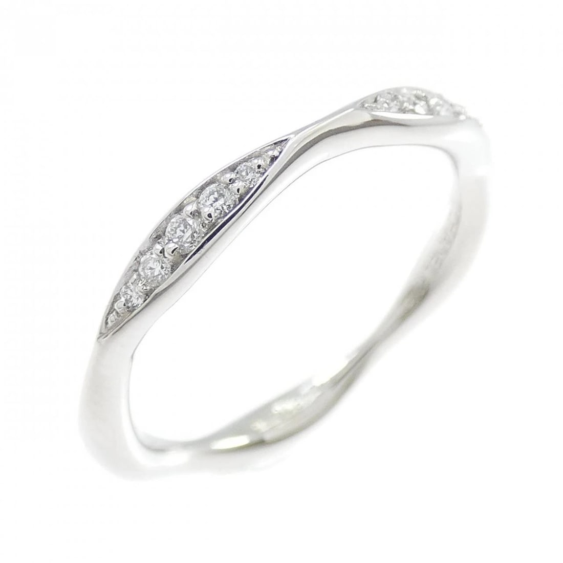CHANEL CAMELLIA HALF ETERNITY RING: Chanel Camellia Half Eternity Ring Brand: CHANEL Type/Style: Ring Material: Platinum950, Main Stone/Creation Natural Color: White Size: US 5 Accessories: None Accessories Notice: When purchasing