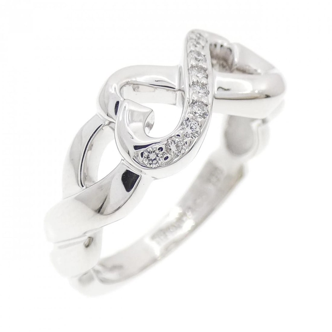 TIFFANY & CO. DOUBLE LOVING HEART RING: TIFFANY & Co. Double Loving Heart Ring Brand: TIFFANY&Co. Type/Style: Ring Material: 750 white gold, Main Stone/Creation Natural Color: White Gold Size: US 5 1/2 Accessories: None Accessor