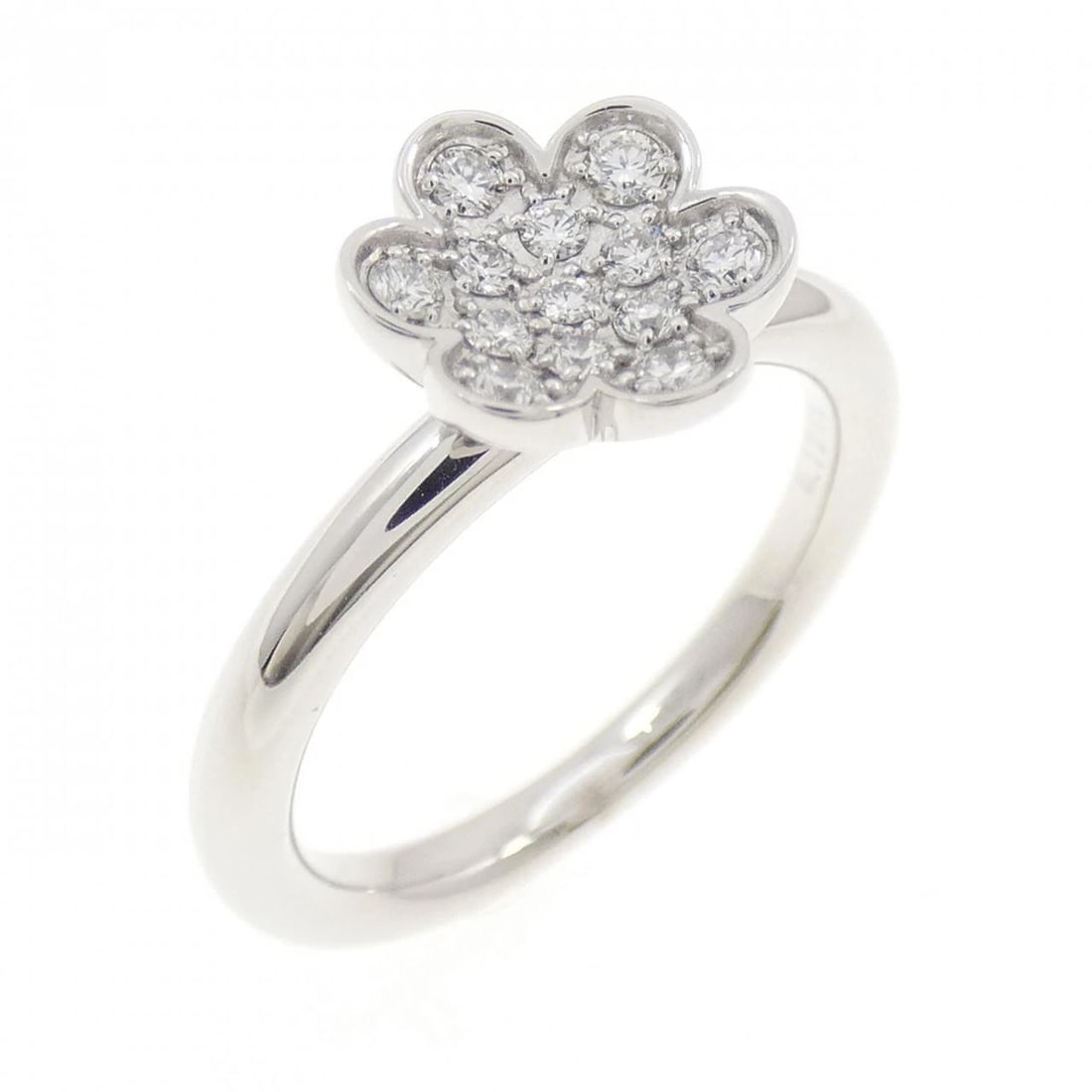 MIKIMOTO FLOWER DIAMOND RING: Mikimoto Flower Diamond Ring Brand: MIKIMOTO Type/Style: Ring Material: K18 white gold, Main Stone/Creation Natural Color: White Gold Size: US 6 Accessories: None Accessories Notice: When purchasing