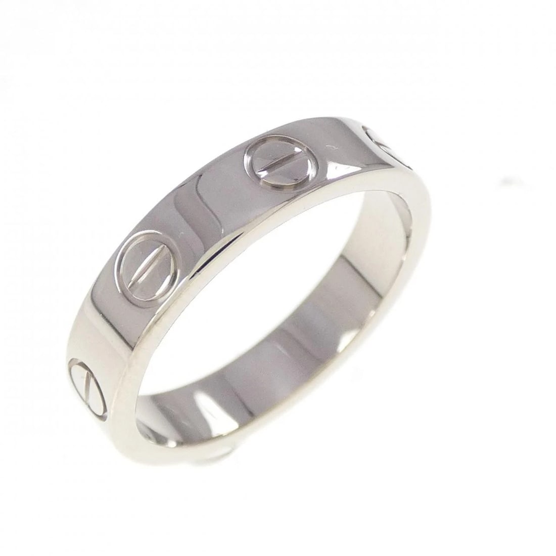 CARTIER MINI LOVE RING: Cartier Mini Love Ring Brand: CARTIER Type/Style: Ring Material: 750 white gold, Color: White Gold Size: US 4 Accessories: None Accessories Notice: When purchasing pre-owned goods, please refer to