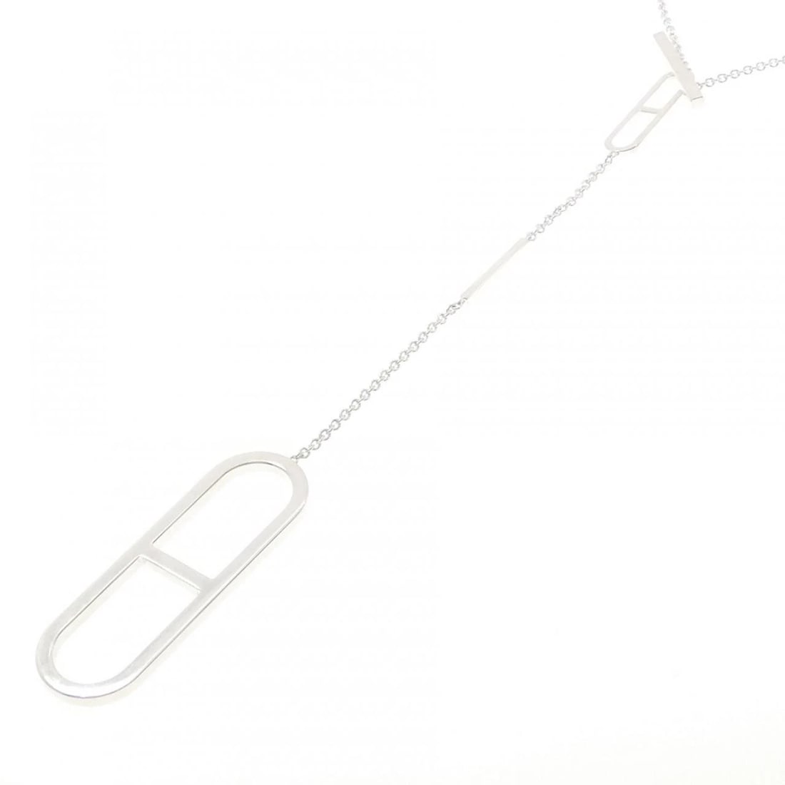 HERMES EVER CHAINE D'ANCRE NECKLACE: Hermes Ever Chaine d'Ancre Necklace Brand: HERMES Type/Style: Necklace Material: 925Silver, Color: Silver Size: 81cm Actual Size Pendant length approx. x width approx.: 59.9mmx20.0mm Chain maximum