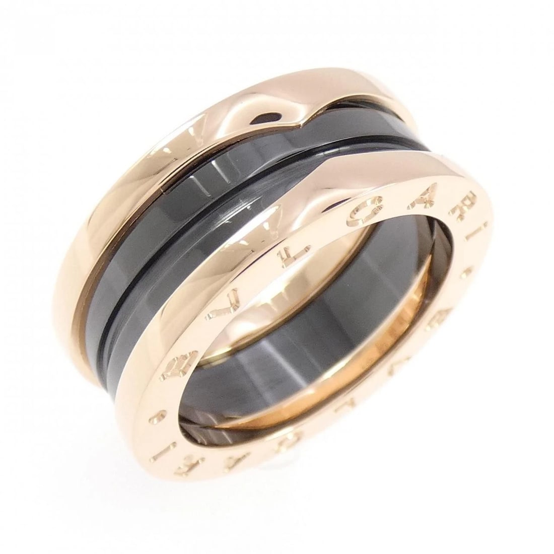 BVLGARI B.ZERO1 TWO-BAND RING: Bvlgari B.zero1 Two-Band Ring Brand: BVLGARI Type/Style: Ring Material: 750 pink gold/ceramic, Color: pink gold/ceramic Size: US 6 1/4 Accessories: None Accessories Notice: When purchasing pre-owned