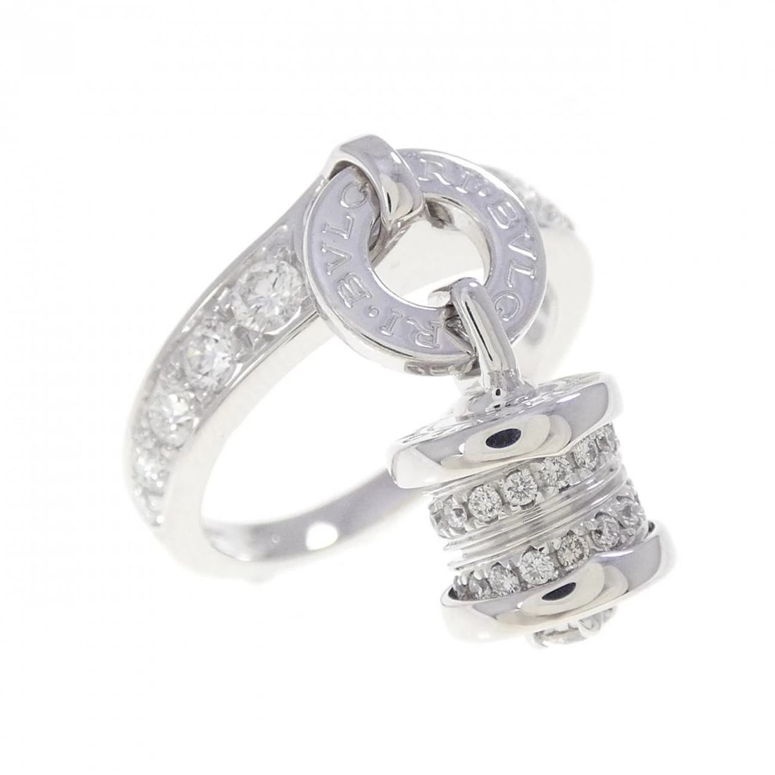 BVLGARI B.ZERO1 ELEMENT RING: Bvlgari B.zero1 Element Ring Brand: BVLGARI Type/Style: Ring Material: 750 white gold, Main Stone/Creation White Gold Color: White Gold Size: US 5 1/4 Accessories: None Accessories Notice: When