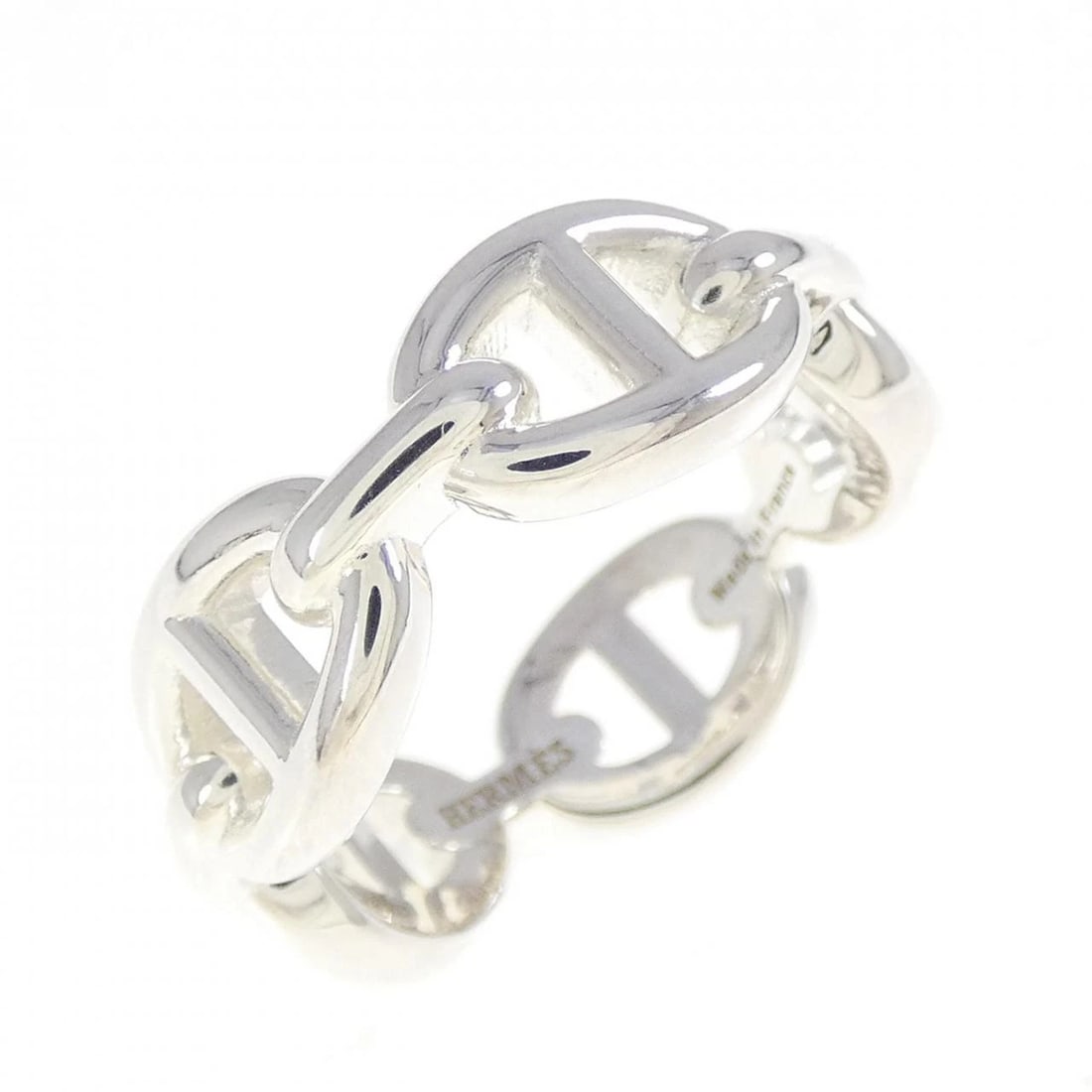 HERMES CHAINE D'ANCRE ENCHAINE RING: Hermes Chaine d'Ancre Enchaine Ring Brand: HERMES Type/Style: Ring Material: 925Silver, Color: Silver Size: US 6 1/4 Accessories: None Accessories Notice: When purchasing pre-owned goods, please