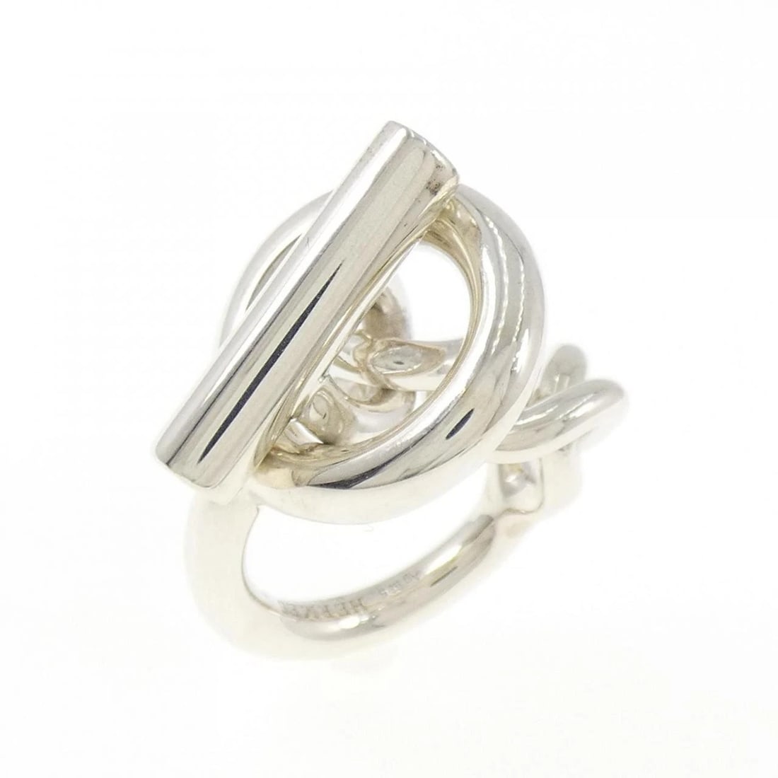 HERMES CROISETTE RING: Hermes Croisette Ring Brand: HERMES Type/Style: Ring Material: 925Silver, Color: Silver Size: US 4 Accessories: None Accessories Notice: When purchasing pre-owned goods, please refer to the photos of