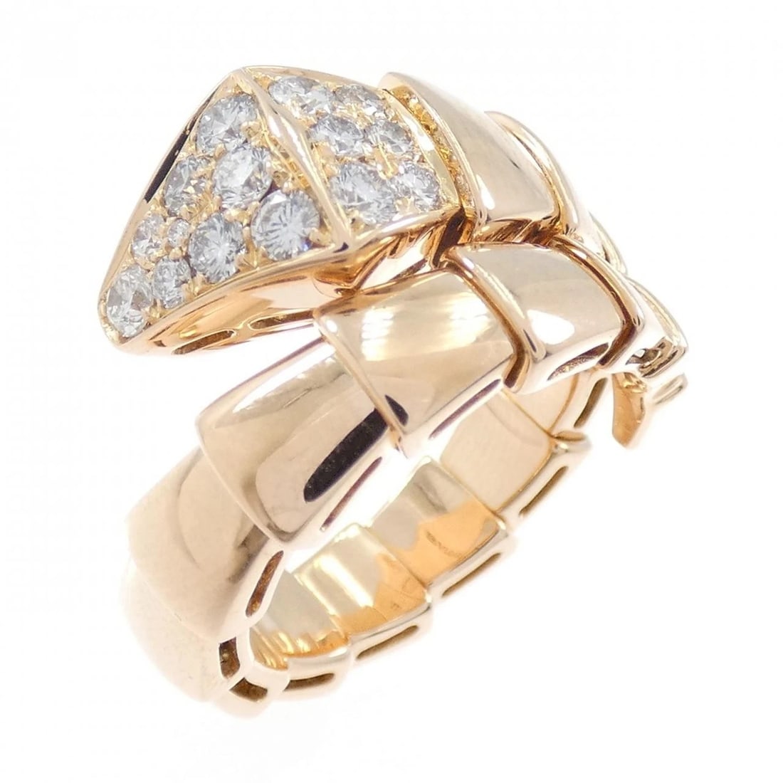 BVLGARI SERPENTI VIPER RING: Bvlgari Serpenti Viper Ring Brand: BVLGARI Type/Style: Ring Material: 750 Pink Gold, Main Stone/Creation Natural Color: pink gold Size: US 5 1/4 Accessories: None Accessories Notice: When